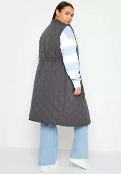 Жилет LIGHTWEIGHT QUILTED MIDI Yours Clothing, темно-серый