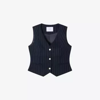 Жилет Lk Bennett Бакстер в полоску из эластичной шерстяной ткани, синий