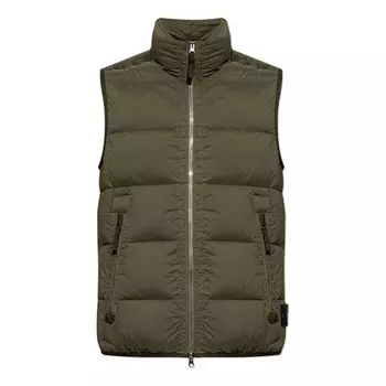 Жилет logo patch puffer gilet 'olive green' Stone Island, зеленый