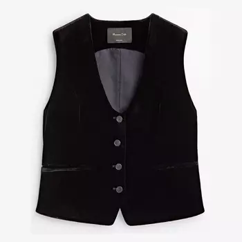 Жилет Massimo Dutti Velvet Suit, черный