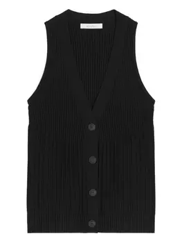 Жилет Max Mara с отделкой в рубчик и пуговицами спереди