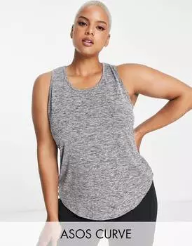 Жилет меланжевого цвета ASOS 4505 Curve с деталью на спине
