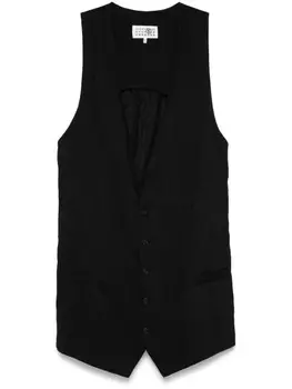 Жилет MM6 Maison Margiela с глубоким вырезом, черный