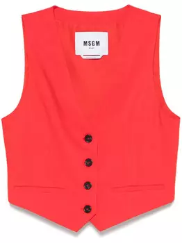 Жилет MSGM с текстурой slub, красный