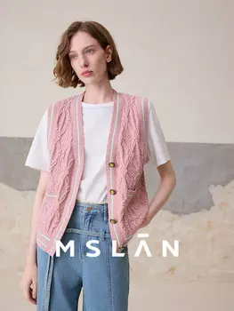 Жилет Mslan на пуговицах, розовый