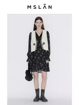 Жилет MSlan с кружевной текстурой, серый