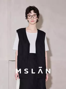 Жилет MSlan с V-образным вырезом, черный