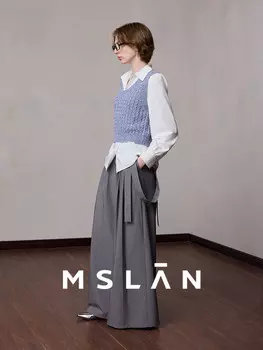 Жилет Mslan с V-образным вырезом, синий