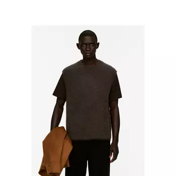 Жилет мужской Arket с круглым вырезом, темно-коричневый