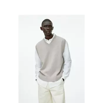 Жилет мужской Arket с V-образным вырезом, слоновая кость