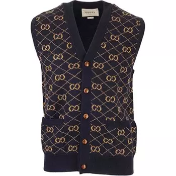 Жилет мужской темно-синий Gucci, темно-синий