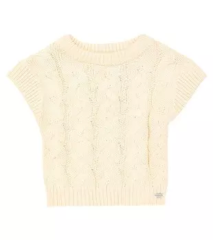 Жилет Mylli вязки косами из хлопка Donsje, бежевый