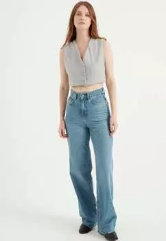 Жилет на коротких пуговицах Herita, серый