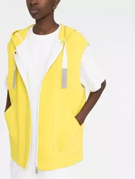 Жилет на молнии с капюшоном Fabiana Filippi, желтый
