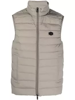 Жилет на молнии с нашивкой-логотипом Emporio Armani, серый