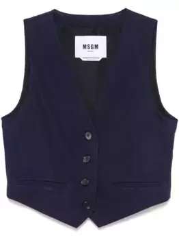 Жилет на пуговицах MSGM, синий