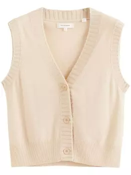 Жилет на пуговицах с V-образным вырезом Chinti & Parker, бежевый