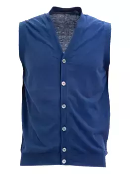 Жилет на пуговицах Zanone, синий