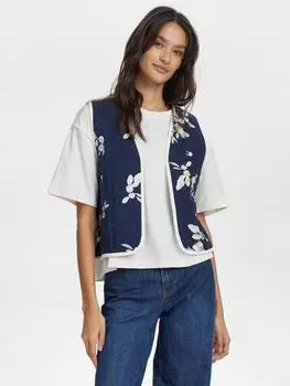 Жилет Numph, темно-синий/белый