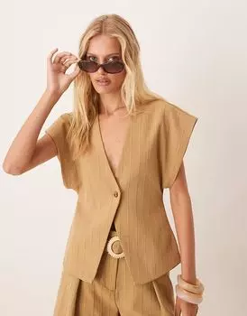 Жилет-обертка ASOS DESIGN в оливковую полоску