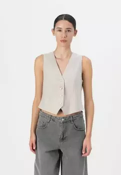 Жилет OBJLISA SHORT WAISTCOAT Object, бежевый