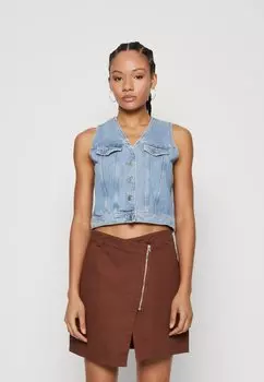 Жилет Onlemma Crop Vest ONLY, цвет light blue denim