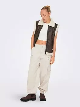 Жилет ONLY Weste Betty, цвет Dunkelbraun/Creme