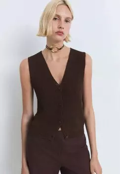 Жилет OPENWORK Mango, коричневый