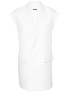 Жилет оверсайз с V-образным вырезом Jil Sander, бежевый