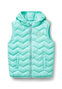 Жилет PADDED WITH HOOD United Colors of Benetton, зеленый
