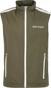 Жилет Palm Angels Classic Logo Vest 'Military/Off White', зеленый