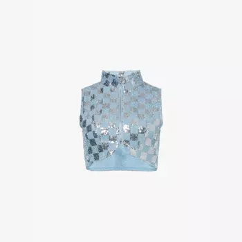 Жилет Paloma из денима с пайетками Amy Lynn, синий