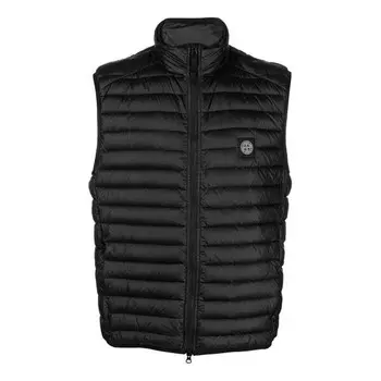 Жилет patch nylon down vest 'black' Stone Island, черный