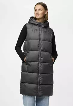 Жилет PCBEE NEW LONG PUFFER VEST Pieces, темно-серый