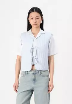 Жилет PCMASTINA Pieces, светло-голубой