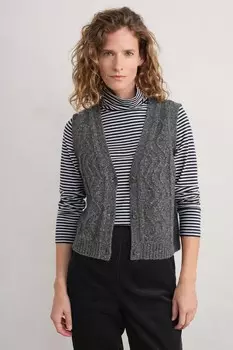 Жилет Pendouer с v образным вырезом на пуговицах Seasalt Cornwall, серый