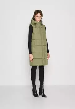 Жилет Pieces PCBEE NEW LONG PUFFER, цвет deep litchen green