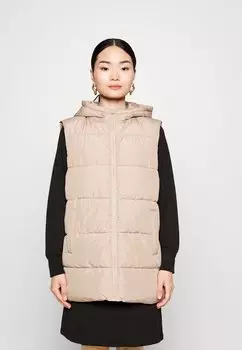 Жилет Pieces Petite PCBEE NEW ПУФФЕРНЫЙ ЖИЛЕТ, бежевый