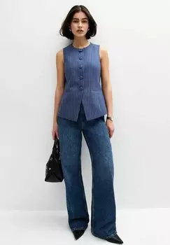 Жилет PINSTRIPE LONGLINE New Look, синий