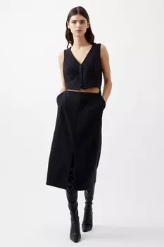 Жилет платье из саржи Gemma French Connection, черный