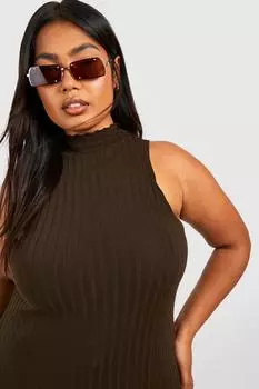 Жилет плюс с широким ребром Boohoo, шоколадный