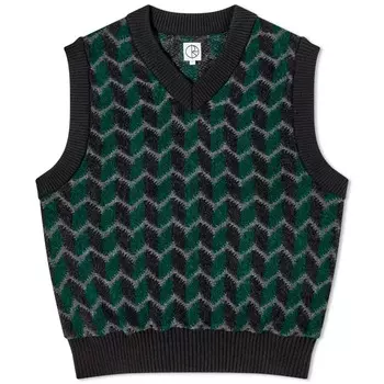 Жилет Polar Skate Co. Zig Zag Knit, черный/темно-зеленый