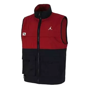 Жилет повседневный алфавитный принт молния сращивание жилет Air Jordan, черный