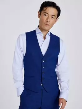 Жилет приталенного кроя Slub Moss, синий