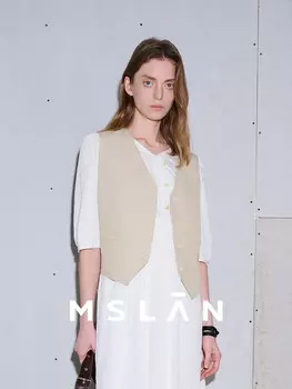 Жилет приталенный MSlan, хаки