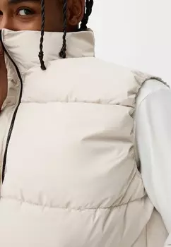 Жилет PUFFER Bershka, белый