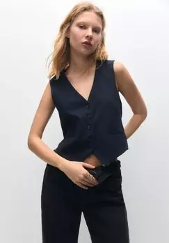 Жилет PULL&BEAR, крапчатый темно-синий
