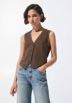 Жилет PULL&BEAR, темно-коричневый