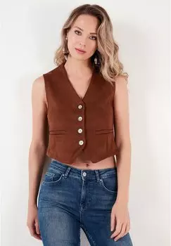 Жилет REGULAR FIT LELA, коричневый