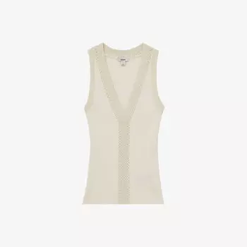 Жилет Reiss с ребристым узором, экрю